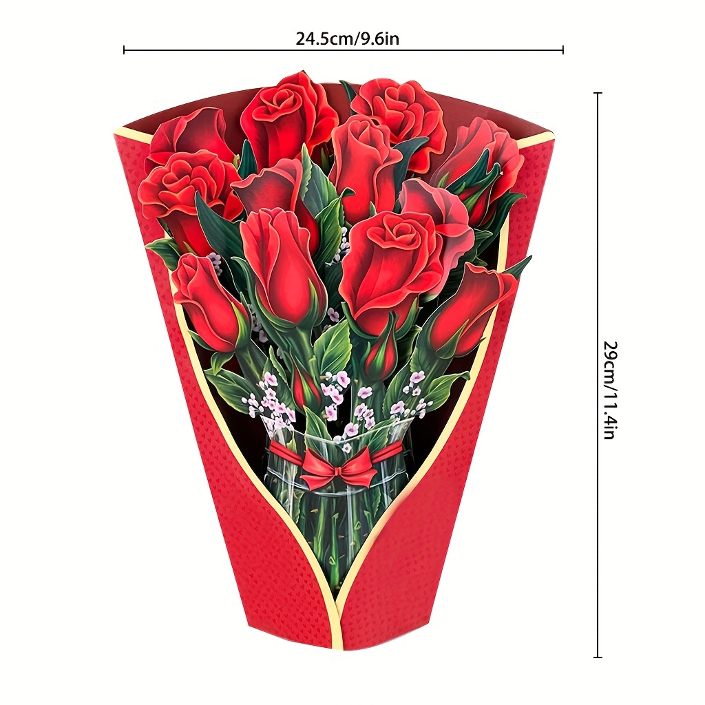 Pop-Up Bouquet Card: Red Roses