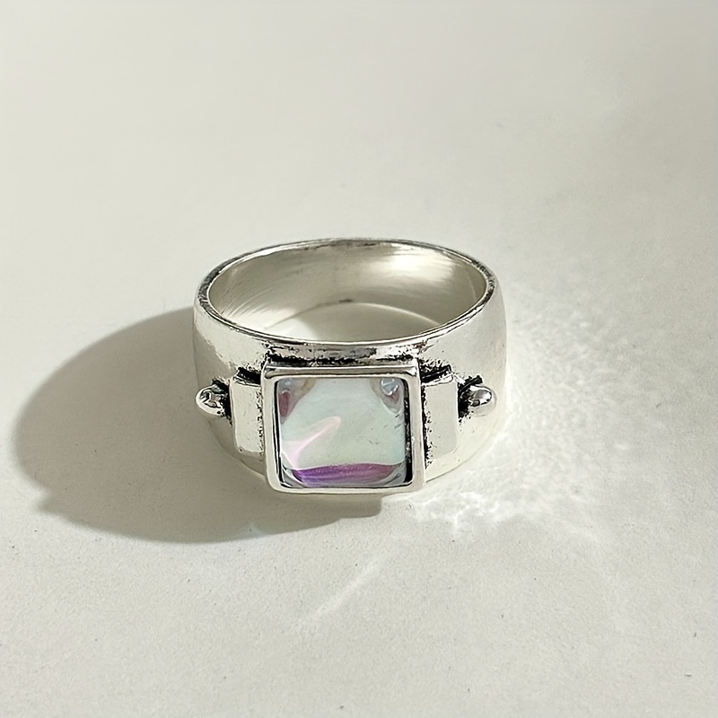 Temu Ruby Rings Boho Style Wide Ring Inlaid Match Daily - Temu United Kingdom