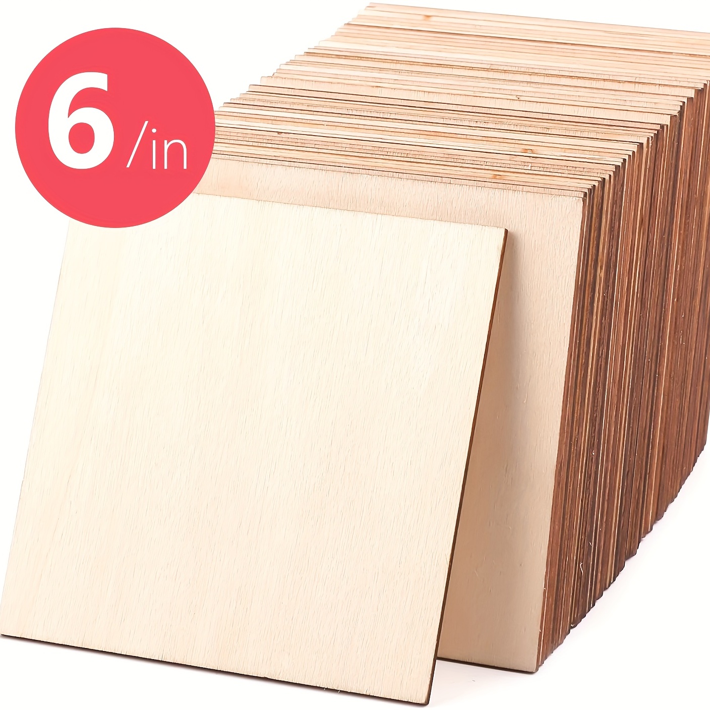 Cuadrados de madera para manualidades, 50 recortes cuadrados de madera sin  terminar, 2 x 2 pulgadas