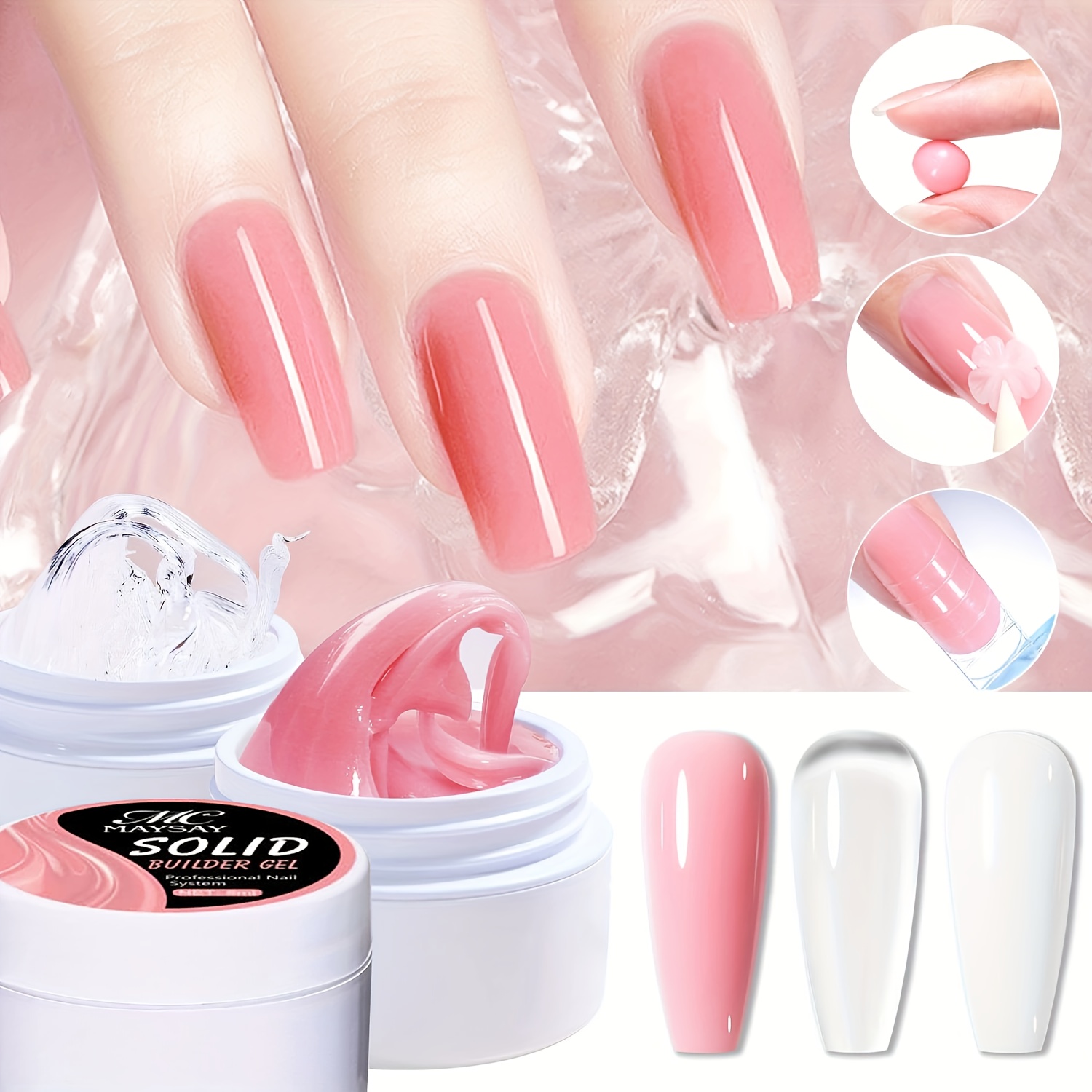 Saviland Builder Nail Gels Kit - 60G Nudes Pink Nail Extension Gel Set Nail  Strengthen Hard Gel Nail Art Manicure Set With Acrylic Nail Brush & 100Pc -  Imported Products from USA - iBhejo