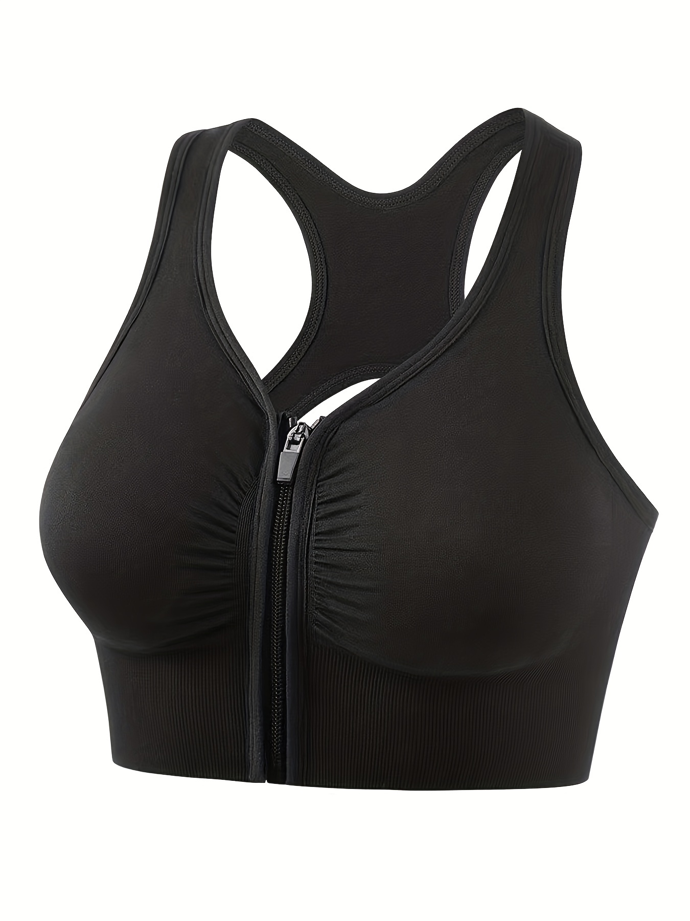 xipcokm Women's Sport Bra Front Zip Wireless Shockproof Comfy Thin Bras  Bralette Workout Running Solid Lightweight Underwear : : Clothing