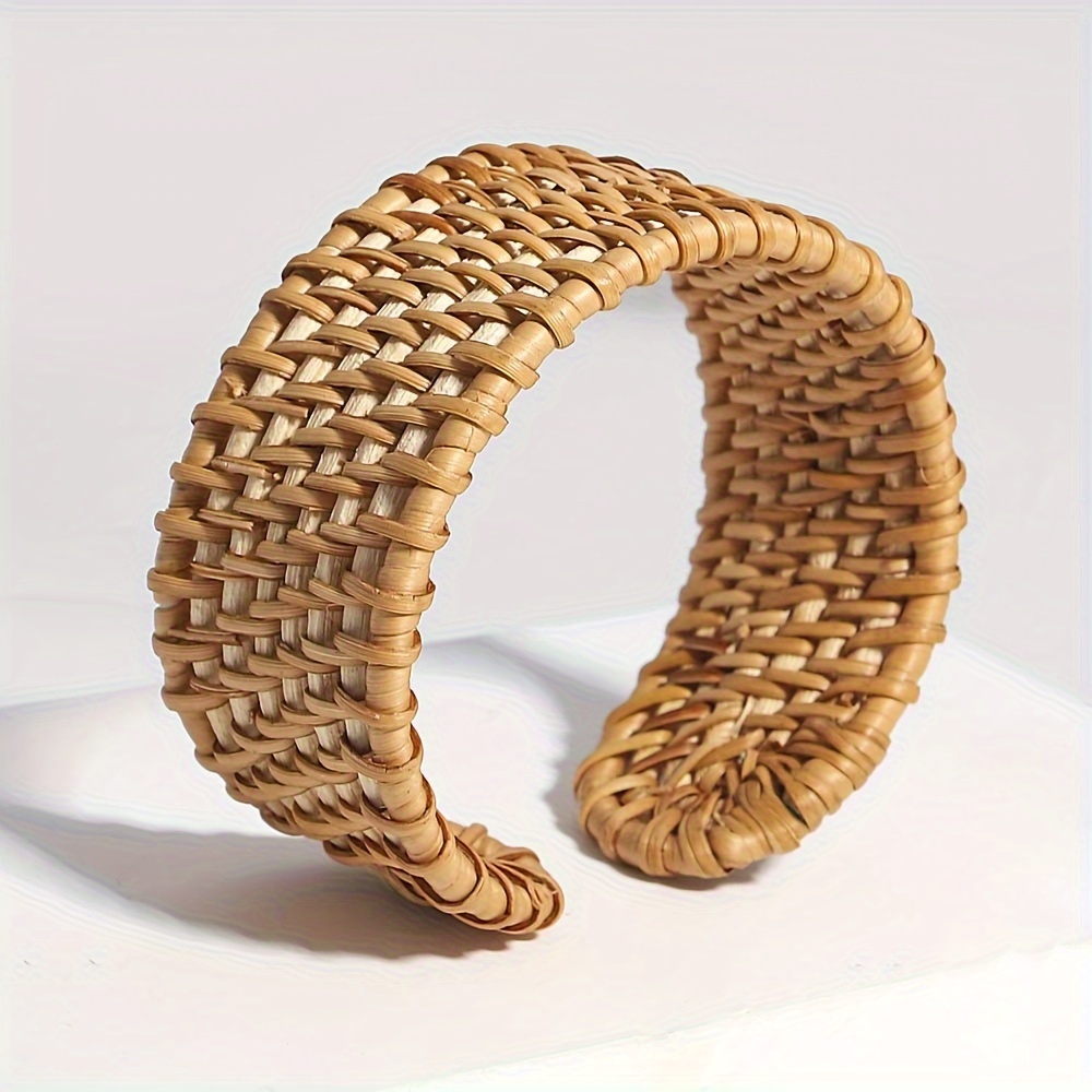 Healeved 2pezzi Bracciali Intrecciati Rattan Vintage Gioielli