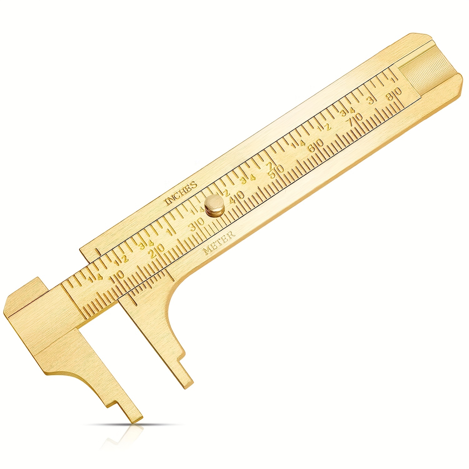 CKLT Gold Brass Geometry Set with Thicken Durable Straight Ruler 12cm,  Square Triangle Ruler, Protractor Ruler Angle Measure Tool, Stationery Math