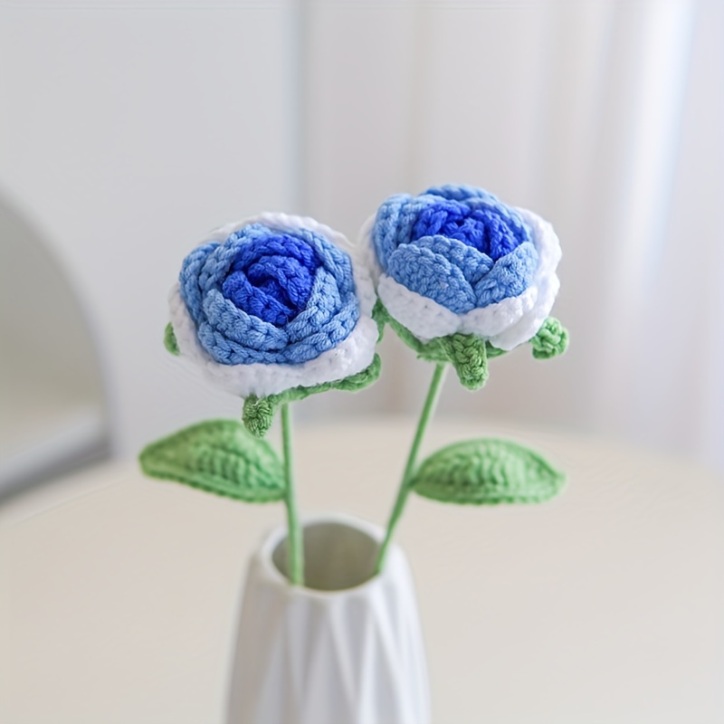 Completed Crochet Flowers Bouquet Handmade Knitted Bouquet Birthday Gift