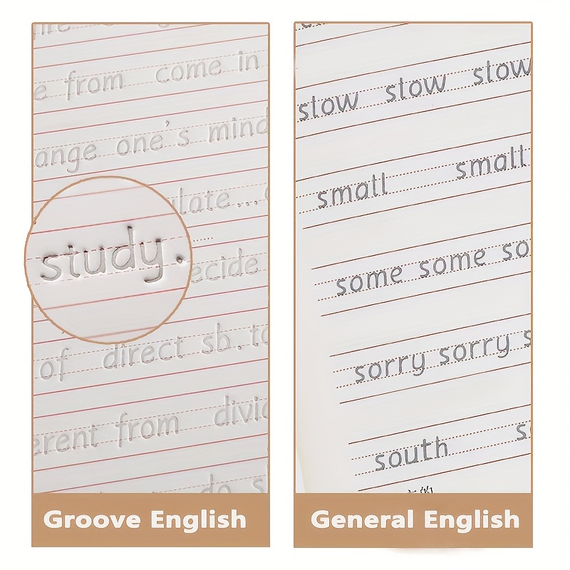 English Italic 3d Groove Practice Copybook Handwriting - Temu