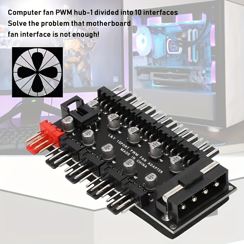 Carte Mère RGB Ventilateur Hub Splitter Controller 4Pin 12V Pour PC  Computer Case