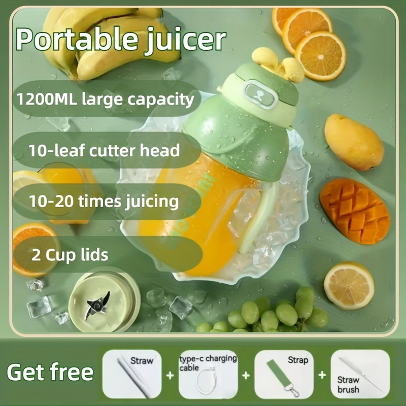 Fruit Juice Cup, Automatic Vegetable Blender, Mini Plastic Juicer Cup  Machine, Portable Usb Rechargeable Grape Juicer 13.37ounce