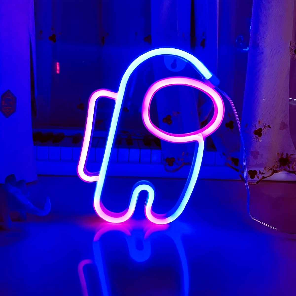 1pc, Neon Sign Space Man Shape Lamp, Size 9.8x6.8in(about 25x17.5cm) For Wall Decoration,USB Or Battery Powered LED Space Man Neon Sign Suitable For Bedroom, Living Room, Bar, Party, Wedding, Birthday Christmas Gifts