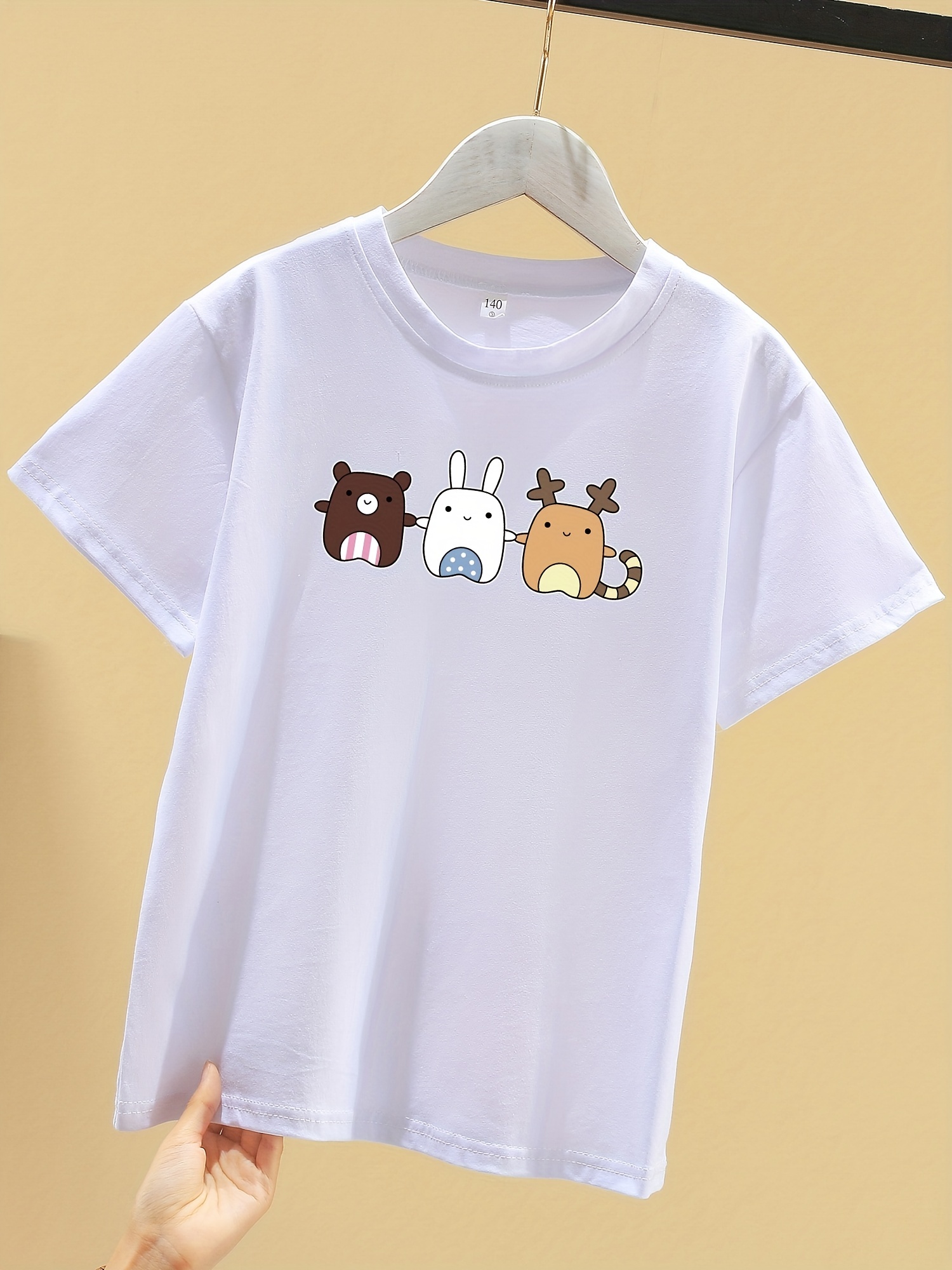 2pc Niñas Dibujos Animados Auriculares Chica Camisetas Manga - Temu Chile