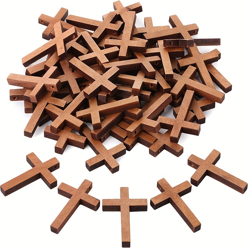 12PCS Jesus Wooden Cross Wooden Crosses for Crafts Wood DIY