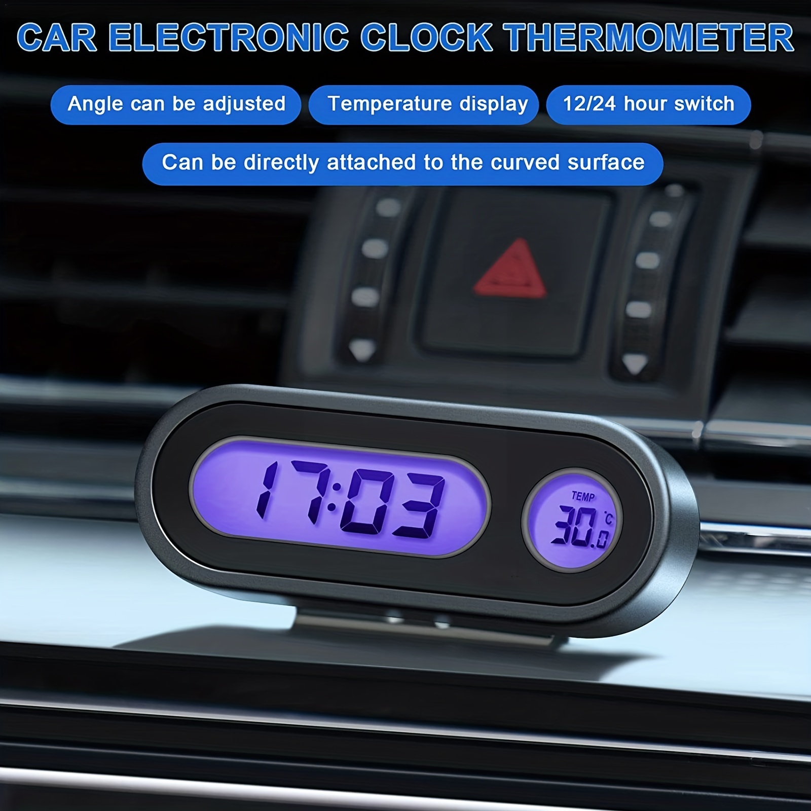 Acheter Horloge numérique solaire TPMS pour voiture, avec écran LCD,  affichage de la température, de l'heure et de la température, accessoires  d'intérieur automobile