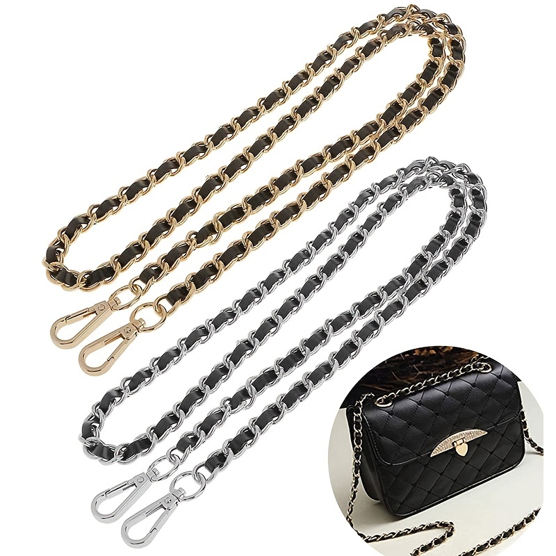 Black Crossbody Bag Gold Studded Chain Strap for India