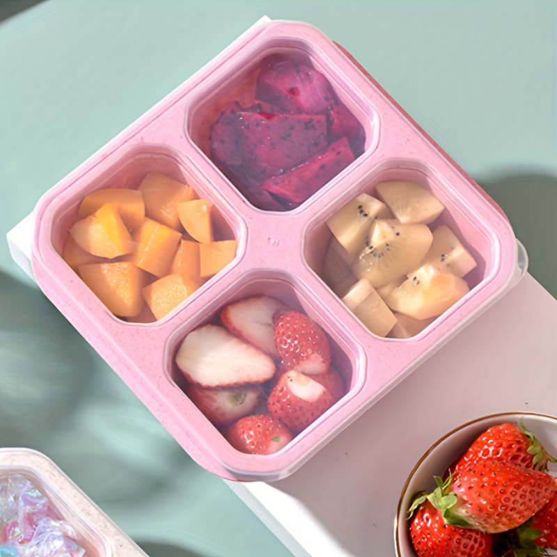 4 Compartment Snack Container, Reusable Meal Prep Container With 4  Sections, Divided Lunch Box For Snacks, Camping Food Container, Suitable  For Teens And Workers In Schools, Canteens, Returning To School, And Home