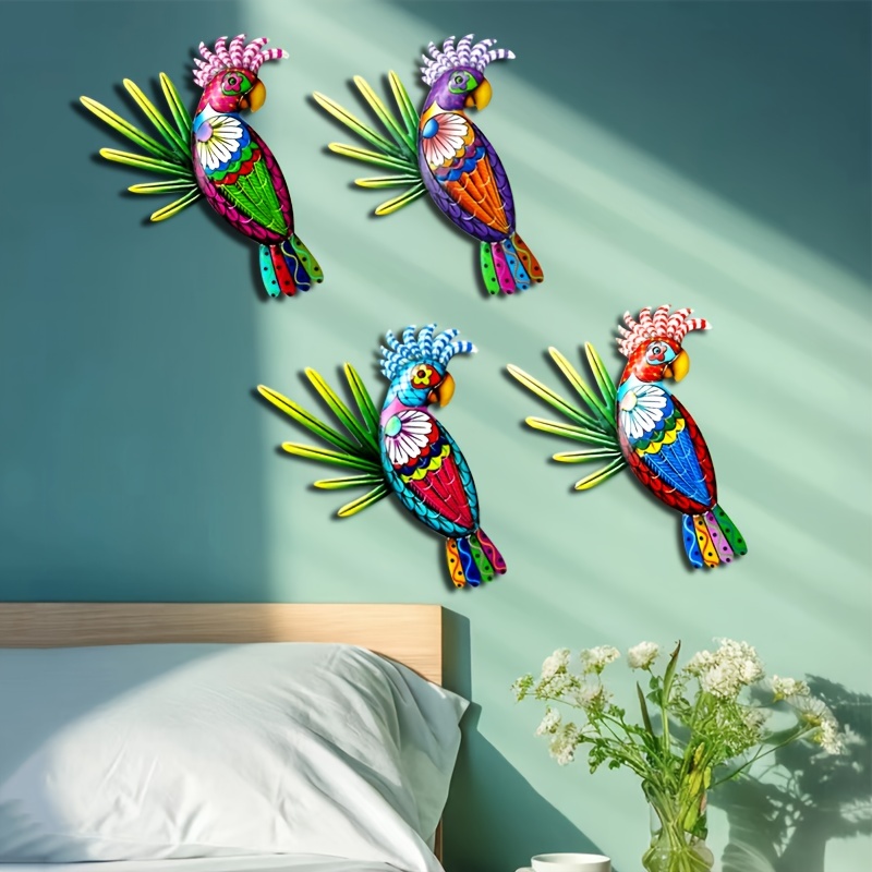 1 Pc Métal Oiseaux Décoration Murale, Beau Perroquet Décoration Murale  Extérieure Pour Patio, Mur Clôture Pont Jardin Maison Cuisine Balcon,  Oiseau Tropical Ara Sculpture Murale À Suspendre Pour Intérieur Extérieur -  Temu Belgium