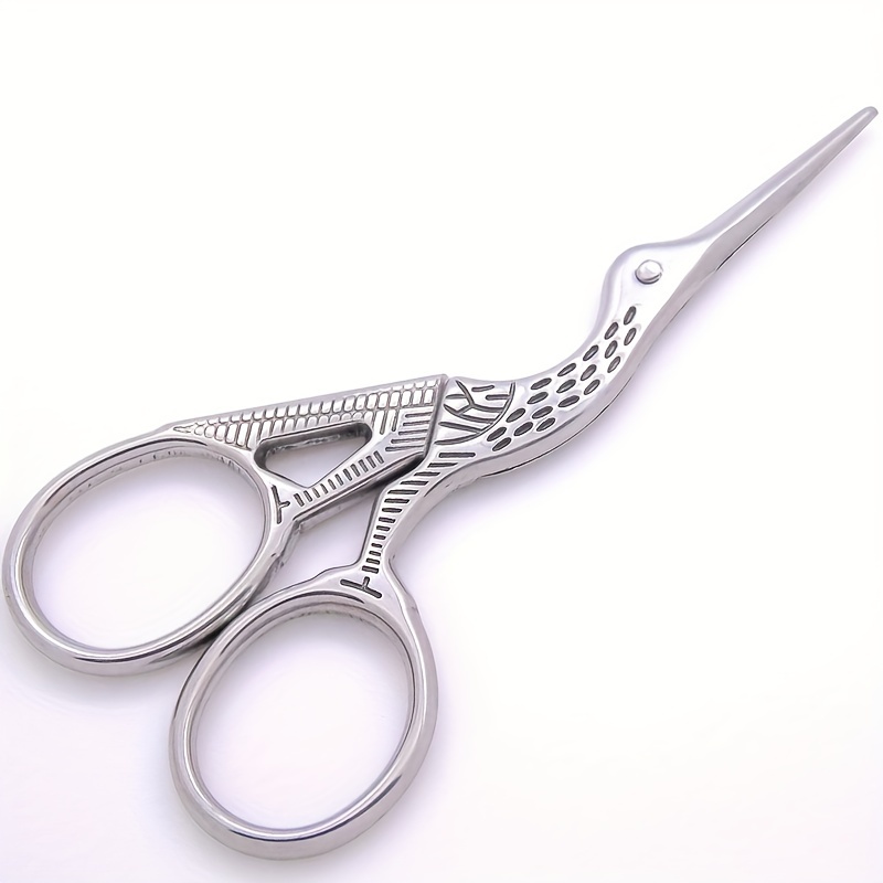 1pc Stainless Steel Crane Shape Scissors, Vintage Small Scissors For Cross  Stitch And Diy Crafts