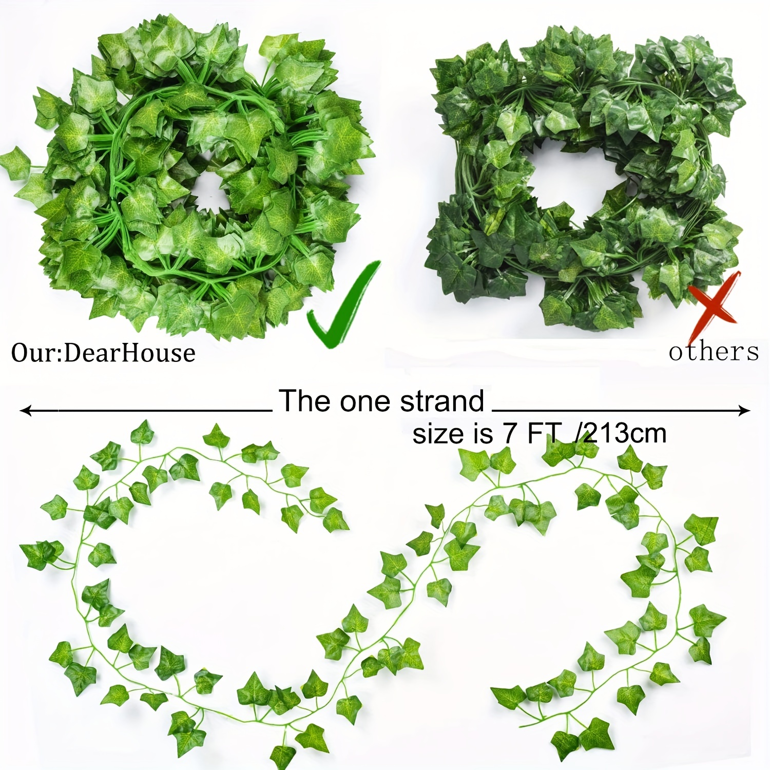 12pcs Fake Vines, Fake Ivy Leaves, Artificial Ivy, Ivy Garland Greenery  Vines For Bedroom Decor, Aesthetic Silk Ivy Vines For Room Wall Decor,  Spring