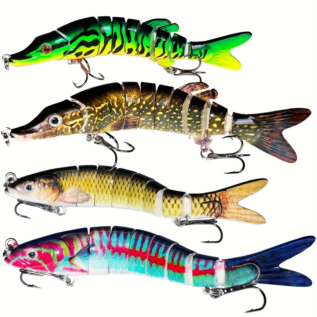 Fishing Lures For Bass Trout, Multi Jointed Swimbaits, Lifelike Fishing  Lure, Slow Sinking Segmented Bass Fishing Lure For Freshwater Or Saltwater