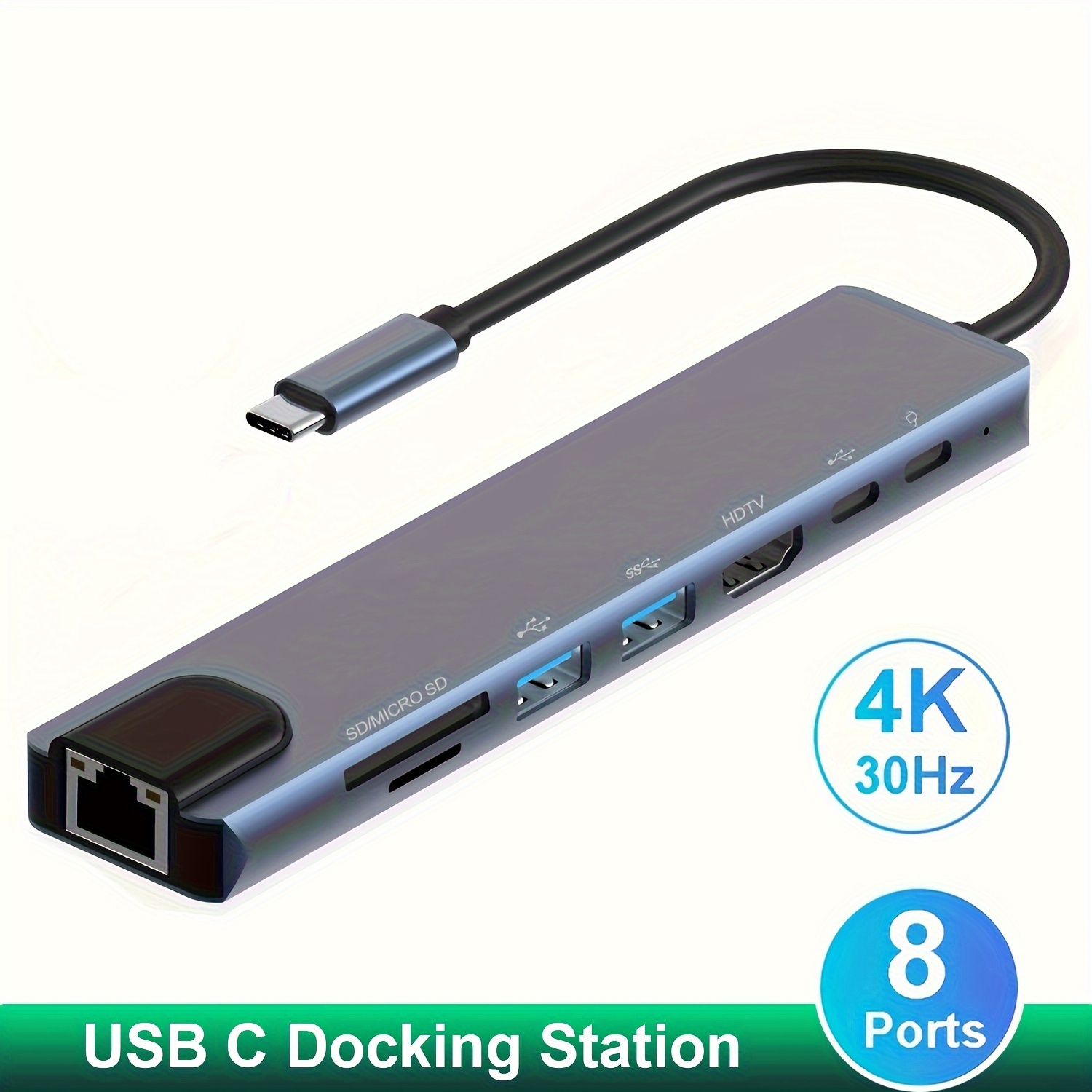 Station d'accueil, Docking Station, 12 in 1 USB-C Hub,USB Type C to 4K 30Hz  2 HDMI+VGA, 87W PD, 4 USB3.0, Lecteur SD/TF, Ethernet RJ45,3.5mm Audio pour  HP/MacBook/Dell/Lenovo Laptops. : : Informatique
