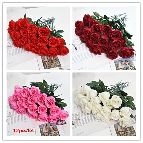 Acquista 100 pezzi di teste di fiori di rose artificiali rose finte in  schiuma dall'aspetto reale per la decorazione della casa di tavoli per  feste di nozze fai da te