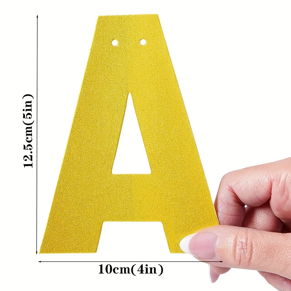 DIY Gold Glitter Customizable Banner Kit with Letters, Numbers