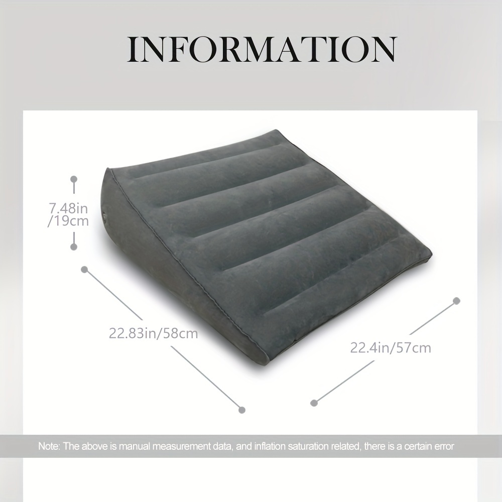 Inflatable Wedge Pillow for Travel Easy to Inflate Under The Knee Pillow  Comfortable Travel Wedge Pillow