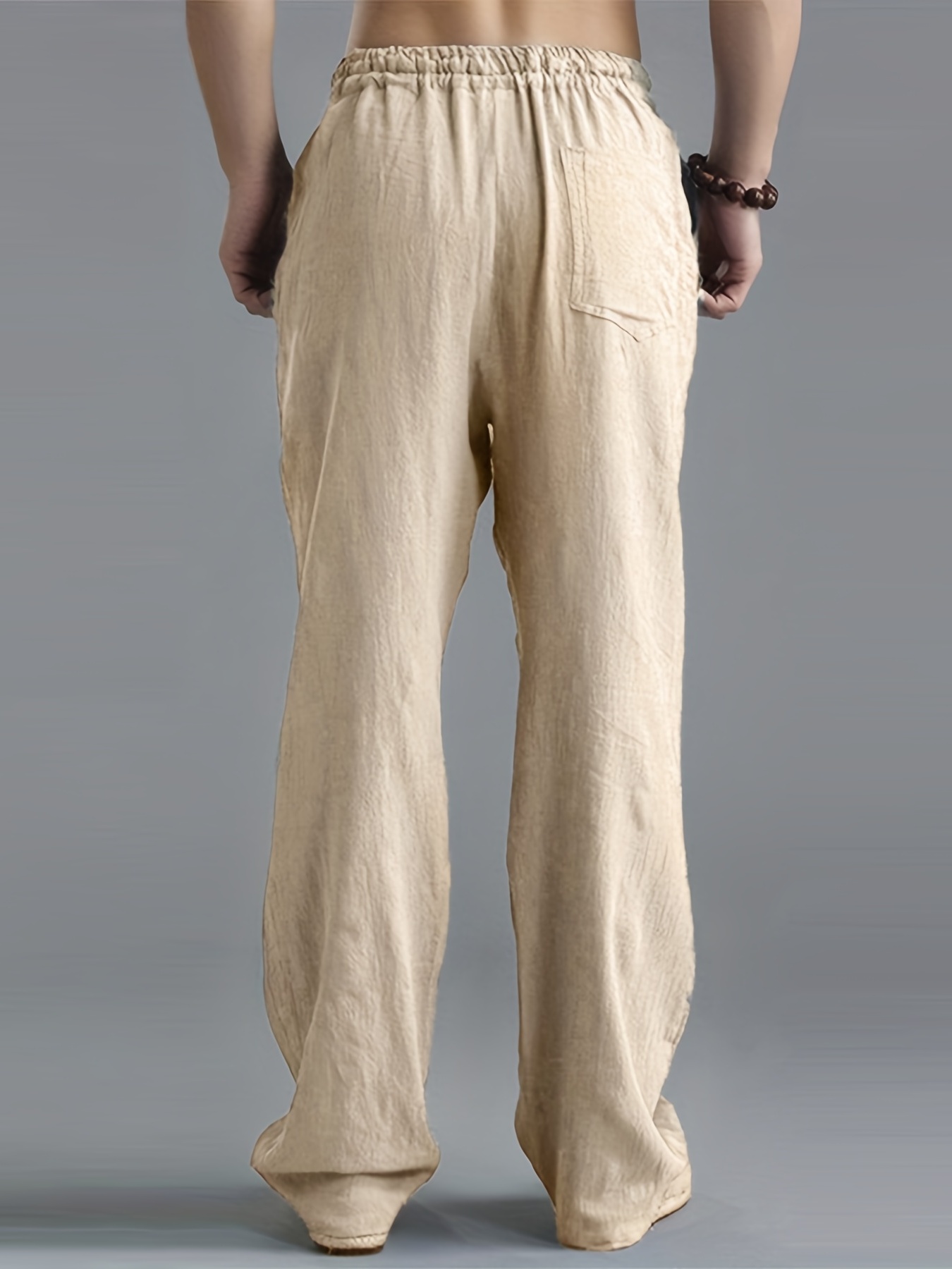 Comprar Pantalones Harem casuales de verano para hombre Pantalones jogger  de lino y algodón