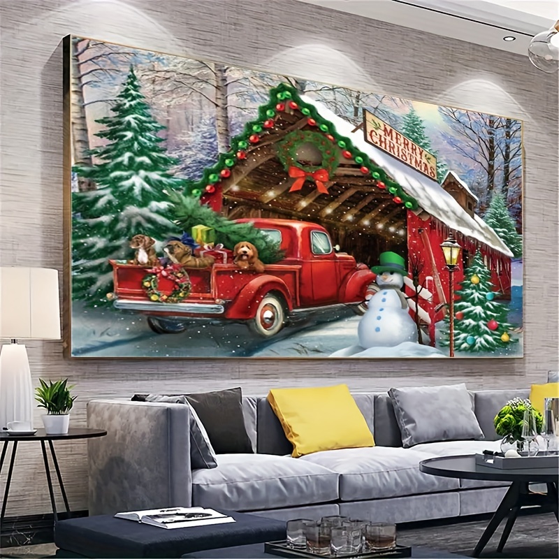 MXJSUA Valentine's Day Diamond Painting Kits for Adults - Red Truck 5D  Diamond Art Kits for Beginner, Red House Full Drill Diamond Dots Paintings  with