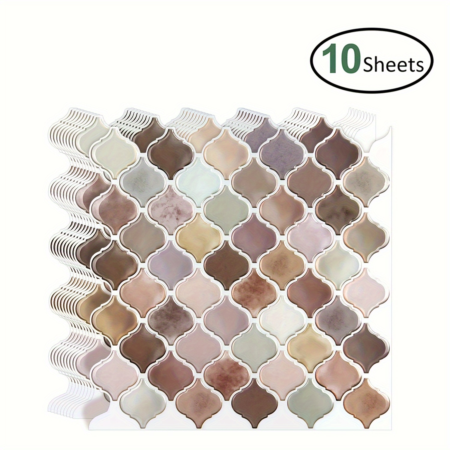 10pcs Waldecoo 3d Lantern Vinyl Wall Stickers, Self-adhesive Moisture--proof Irregular Shape Portrait Orientation For Kitchen Bathroom Wall Renovation Diy Decor