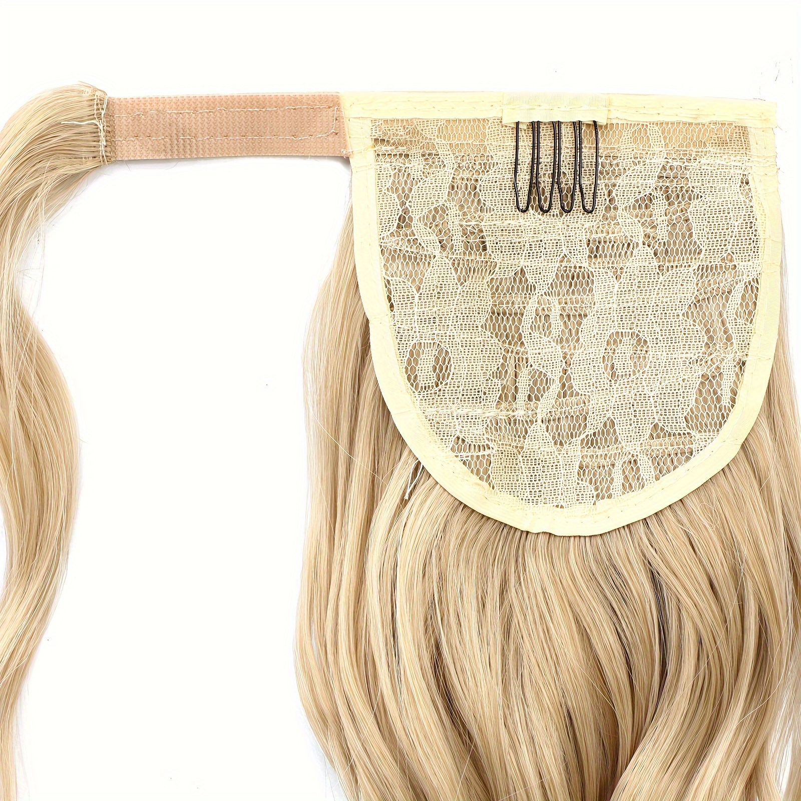 ponytail with hair wrapped around long wavy ponytail extensions synthetic clip in hair extensions elegant natural looking for daily   accessories details 2