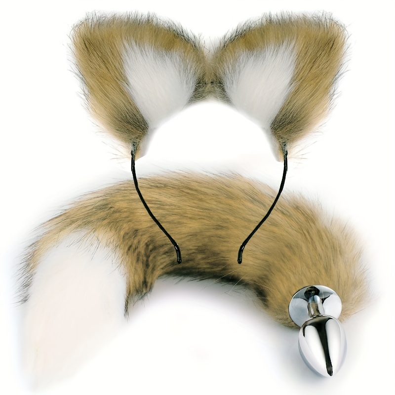 Small Fox Tail Ears Butt Plug Anal Plug Cosplay Game Fantasy Furry Sex Toy  Women