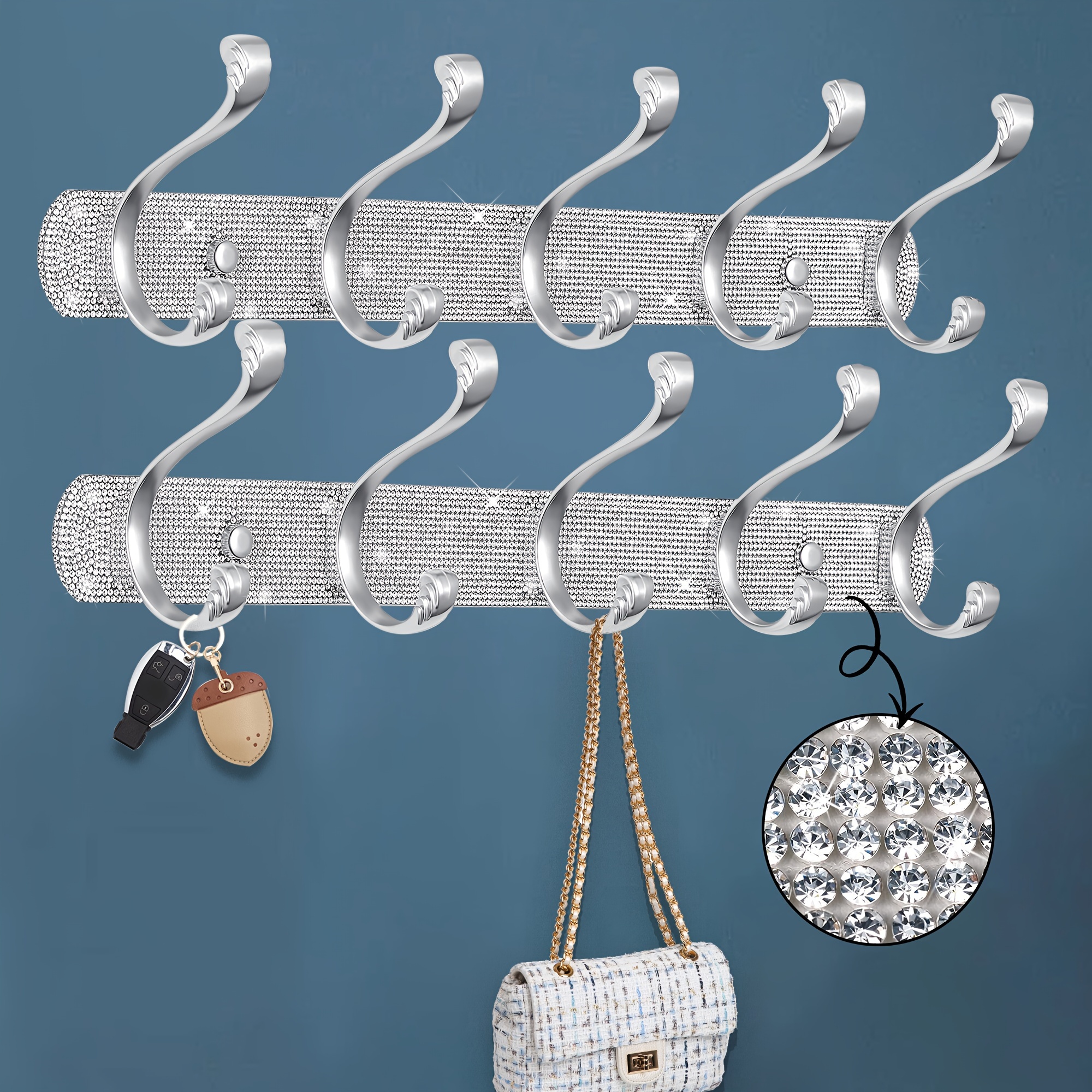 5 hook Storage Rack Vintage Luxury Wall mounted Punching Row - Temu