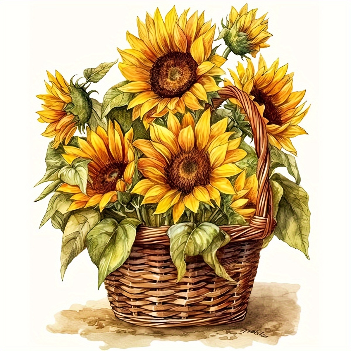 

1pc 20*20cm/7.9inx7.9in Frameless Diy 5d Diamond Painting Set, Sunflower Diamond Painting Kit, Create Unique Handmade Surprise Gift