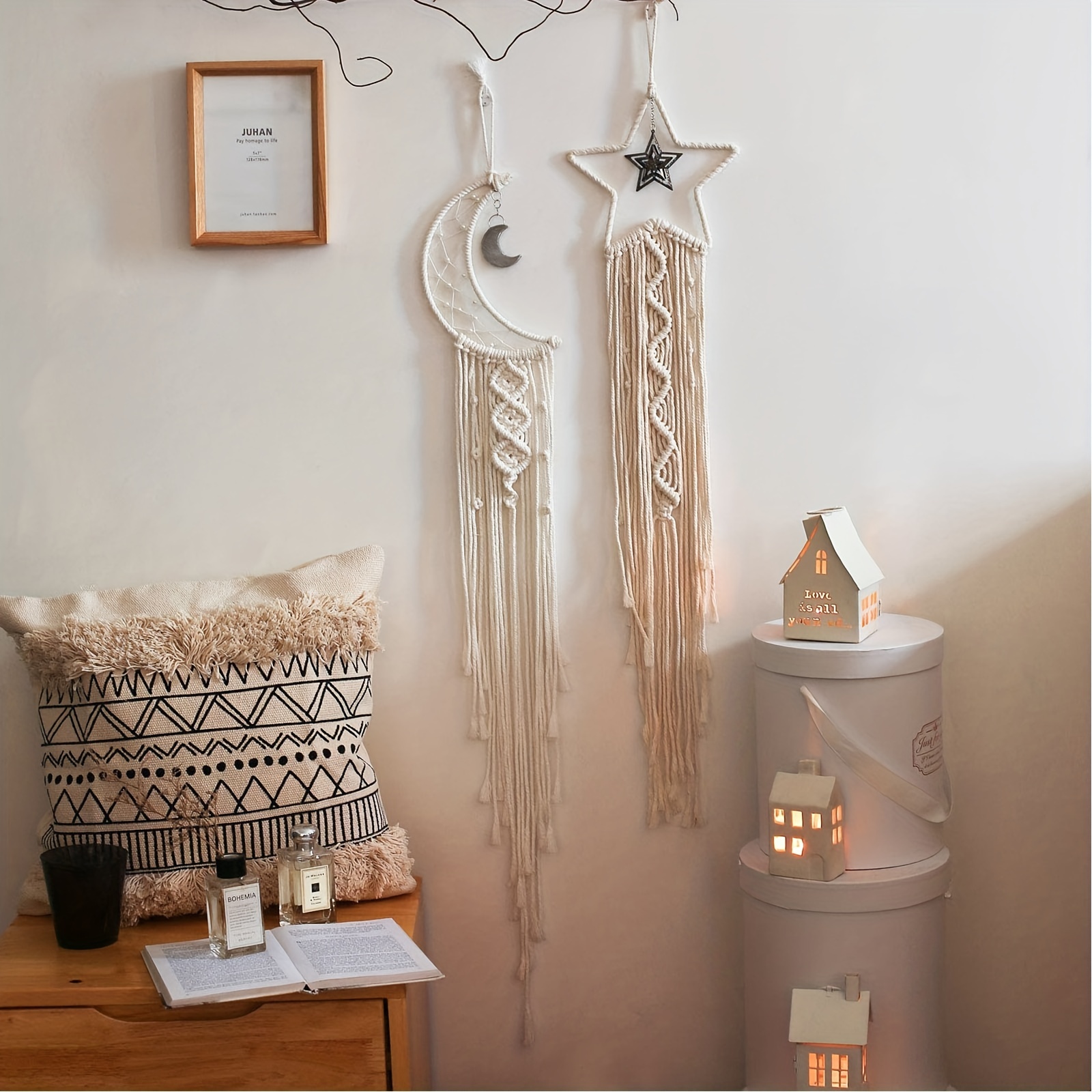 Bohemian Handmade Dream Catcher Moon Sun Design Boho Wall - Temu Canada