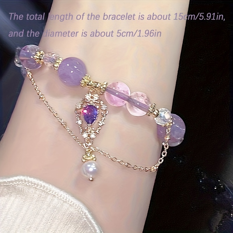 Buy Lavender Amethyst Beaded Bracelet 8mm, Light Purple Bracelet for Women,  Luxury Gift for Girl Online in India 