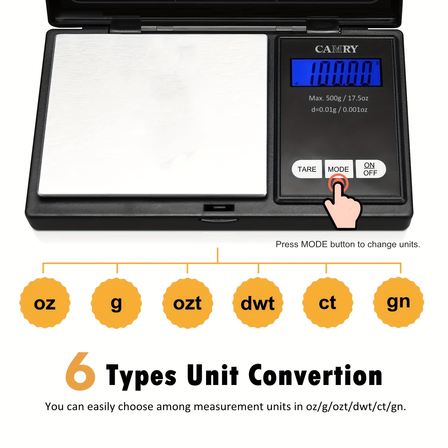 Digital Precision Gram Scale, 0.001oz/0.01g 500g Mini Pocket Scale,  Portable Ele