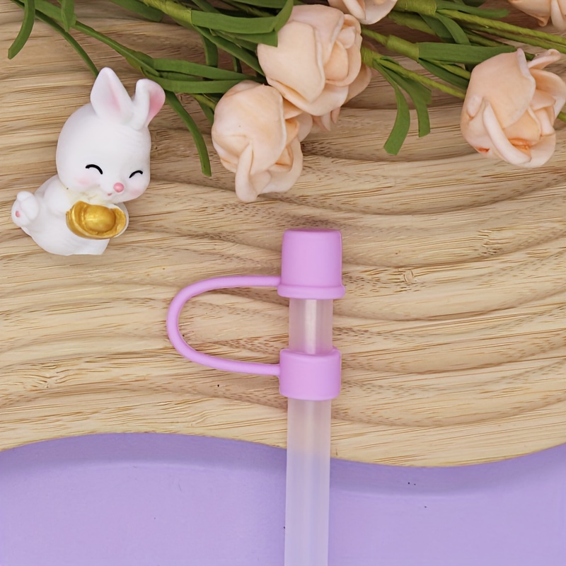 6PCS Halloween Reusable Straw Cover for 10mm Drinking Straw,Silicone Cute  Straw Cover Cap compatible with Stanley Cup with Handle,Dust-proof Straw