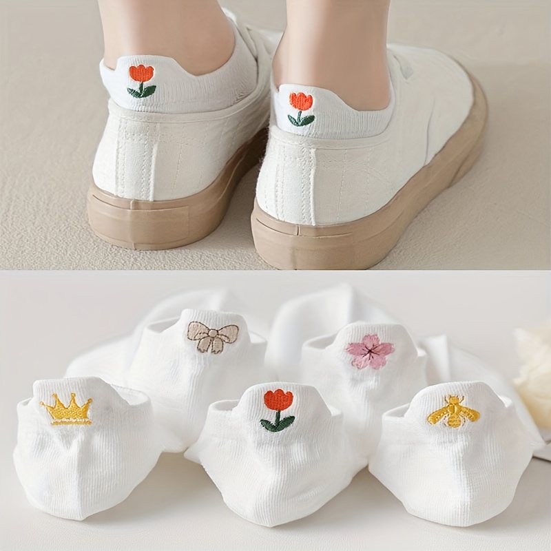 Stylish Flower Lace Trim Mesh Socks Breathable Comfort - Temu Canada