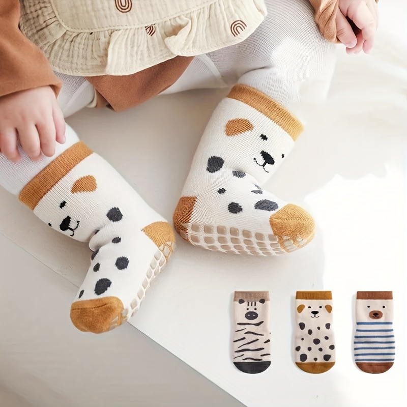  2 pares de calcetines de bebé antideslizantes de goma