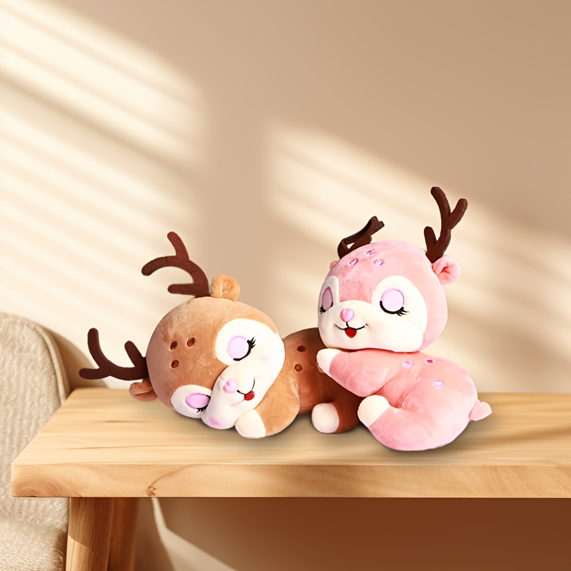 Mini Figurines de cerf en peluche couché, décoration de pâques, pour la  maison, fausse peluche, pour la décoration intérieure de la chambre Kawaii