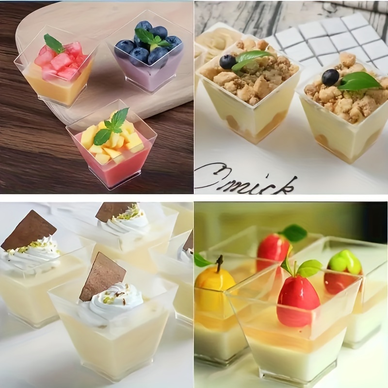 25 Pcs Mini Carré En Plastique Dessert Tasses Apéritif - Temu Canada