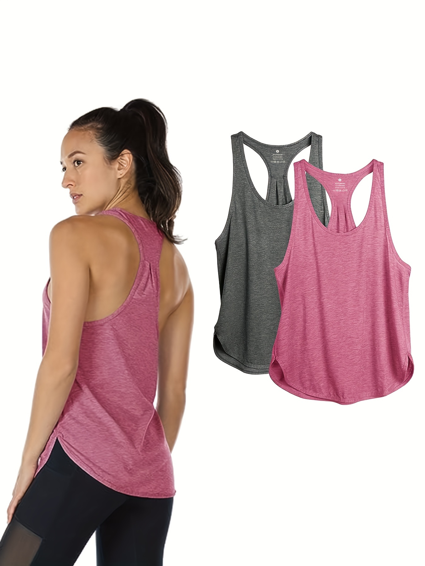 Women's Racer Back Workout Sports Running Tank Top Athletic - Temu Canada