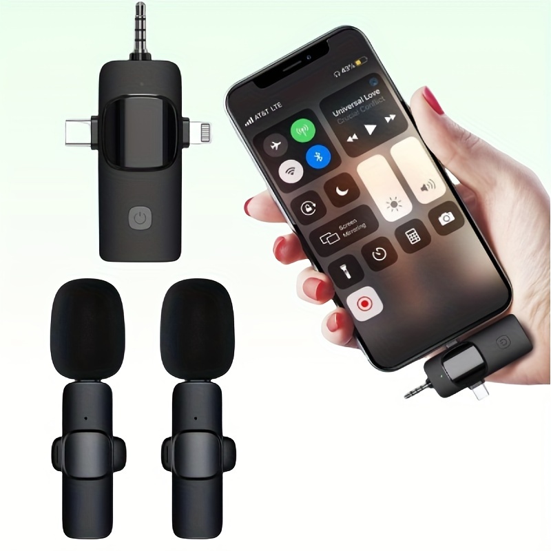 Wireless Lavalier Microphone for iPhone Android Smartphone Camera