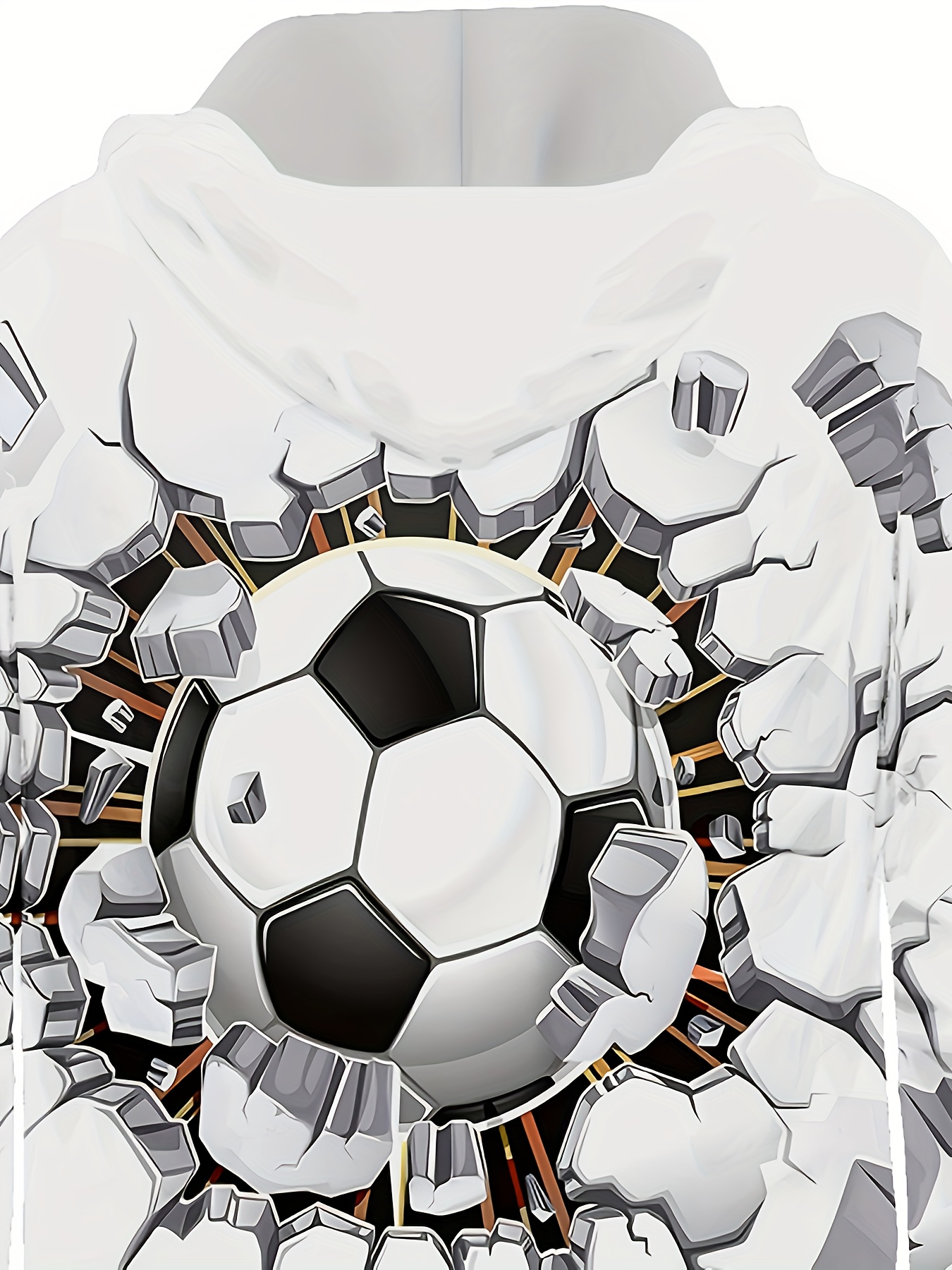 Sudadera Manga Larga Estilo Informal Estampado Pelota Fútbol