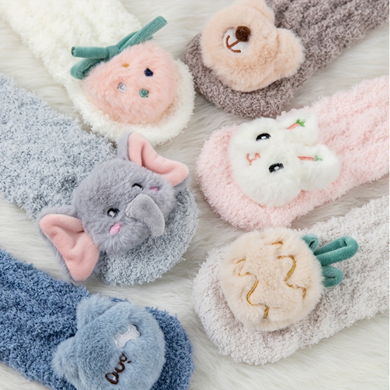 Baby Girls Kids 3d Fleece Doll Socks, Thick Warm High Socks