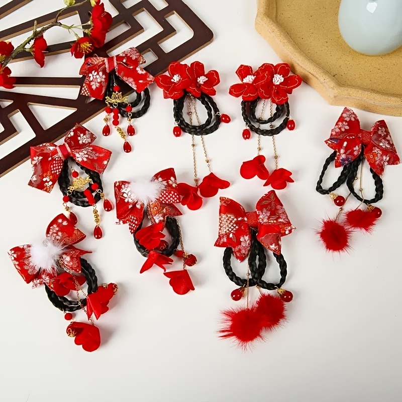 Baby Hair Ribbons for Girls Accessories Children's Bow Hairpins Ponytail  Temperament Princess Braided Headdress