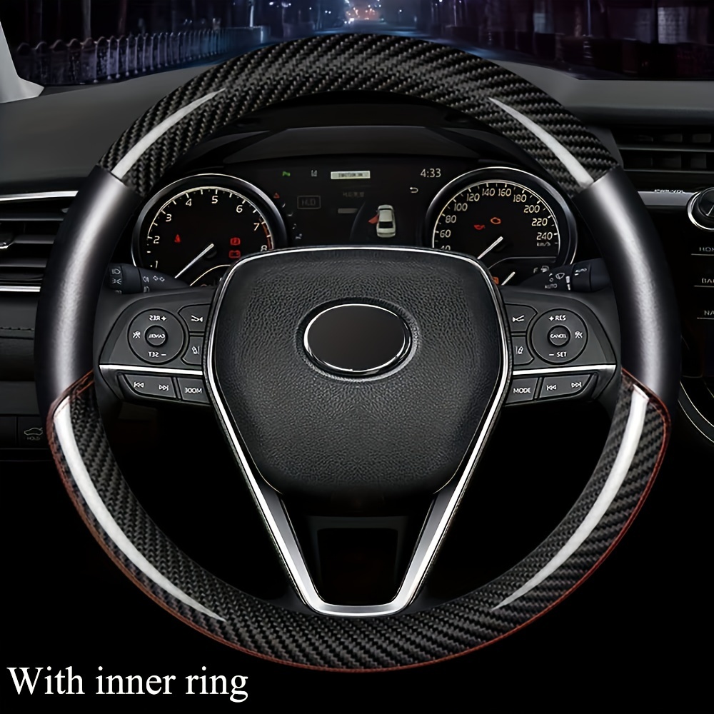 Universal Summer of Colorful Glossy Leather Steering Wheel Cover Automotive  Interior Car Accessories (Silver)