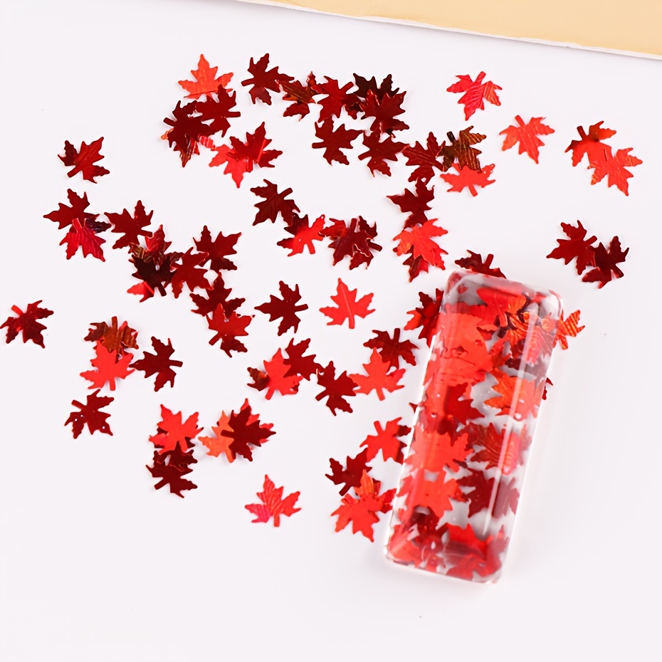 Laza Autumn Leaf Glitter, Fall Leaves Chunky Nail Glitter, Leaf Shaped Nail  Art Sequin Flake Silver Copper Meteillc Red Mixed DIY Design Confetti for  Decoration Festival - Maple Maple 0.35 Ounce (Pack of 1)