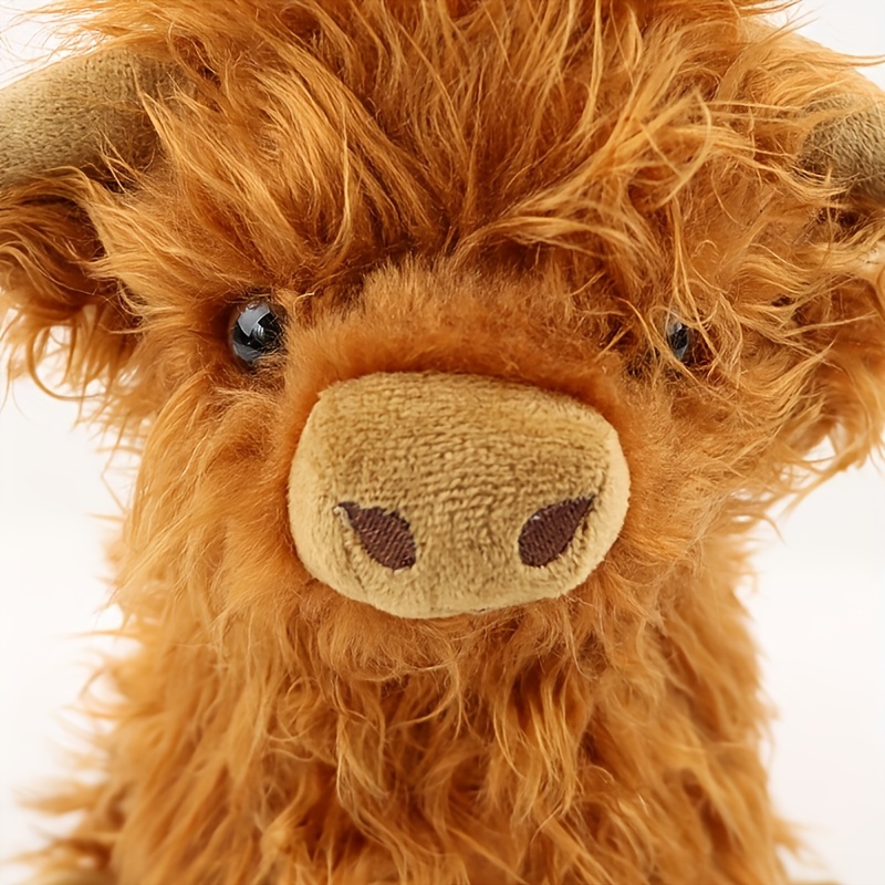 Highland Cow Plush Toy Cute Simulation Long-haired Cow Stuffed Animal Doll