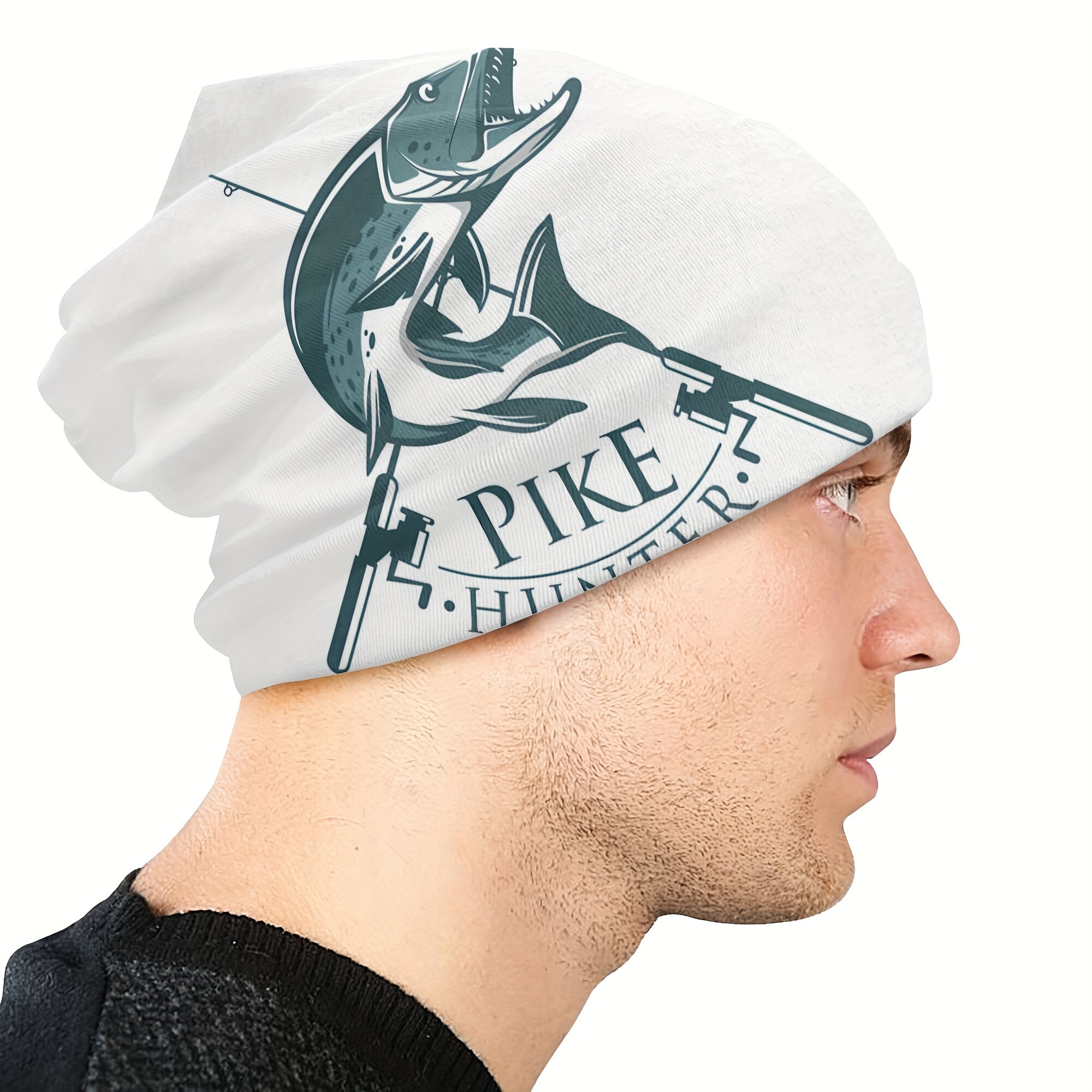 1pc Stylish Pike Hunter Fishing Hat For Hip Hop Men Perfect For
