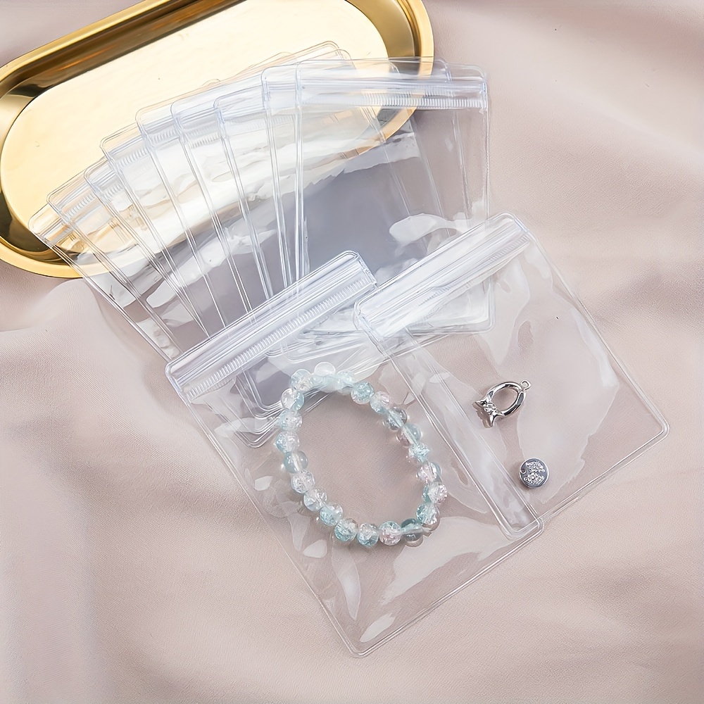 300pcs Clear PVC Bags Zipper Plastic Jewelry Packaging Jewelry